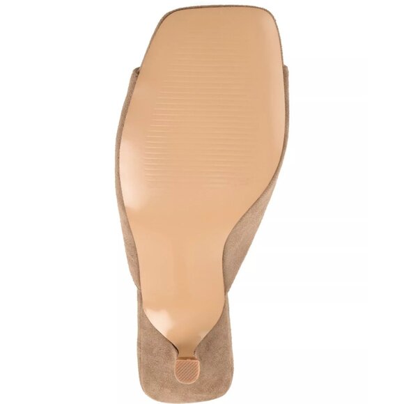 Journee Collection Womens Larna Square Toe Slip On Kitten Heels Taupe Size 7 NIB - Picture 5 of 5